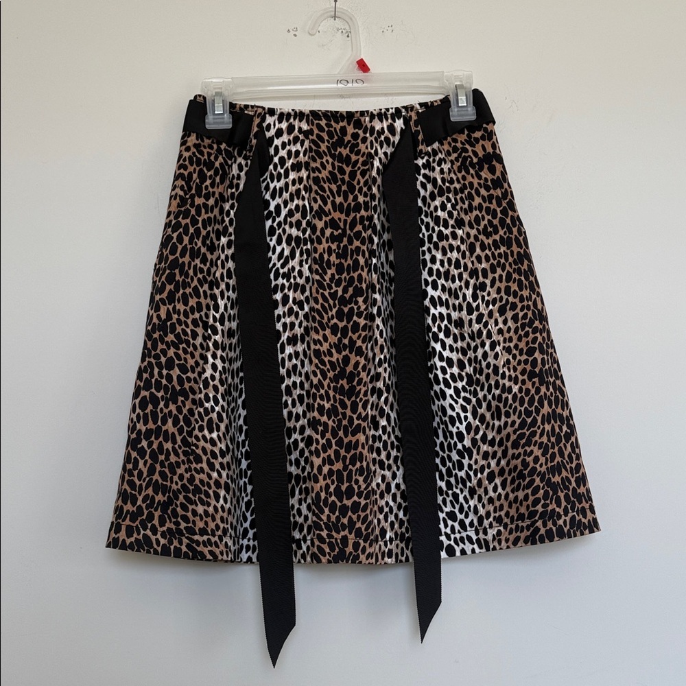 White House/Black Market Chic Animal Print A-Line Skirt View 3